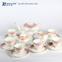 15pcs Royal Design en céramique Canister Tea Coffee Sugar Set, ancien ensemble de café en porcelaine